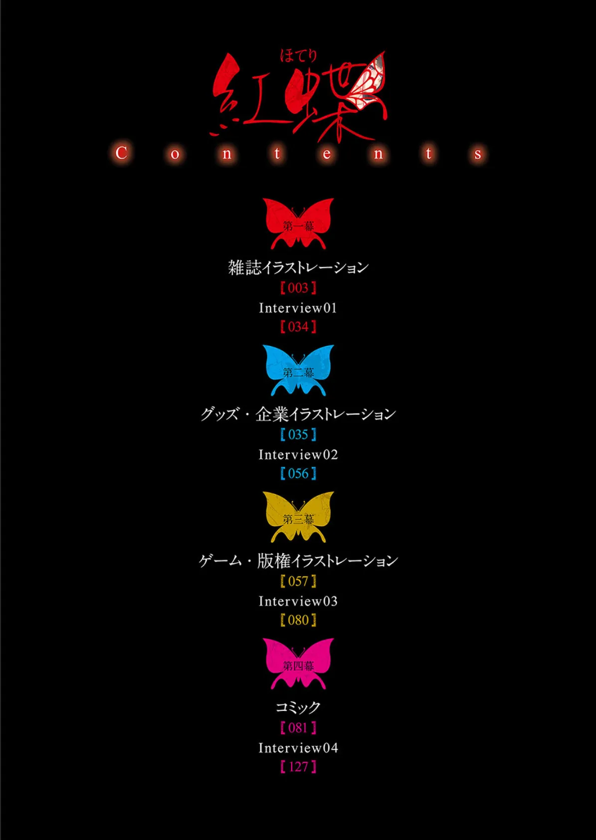 八宝備仁画集 紅蝶(ほてり) 4ページ