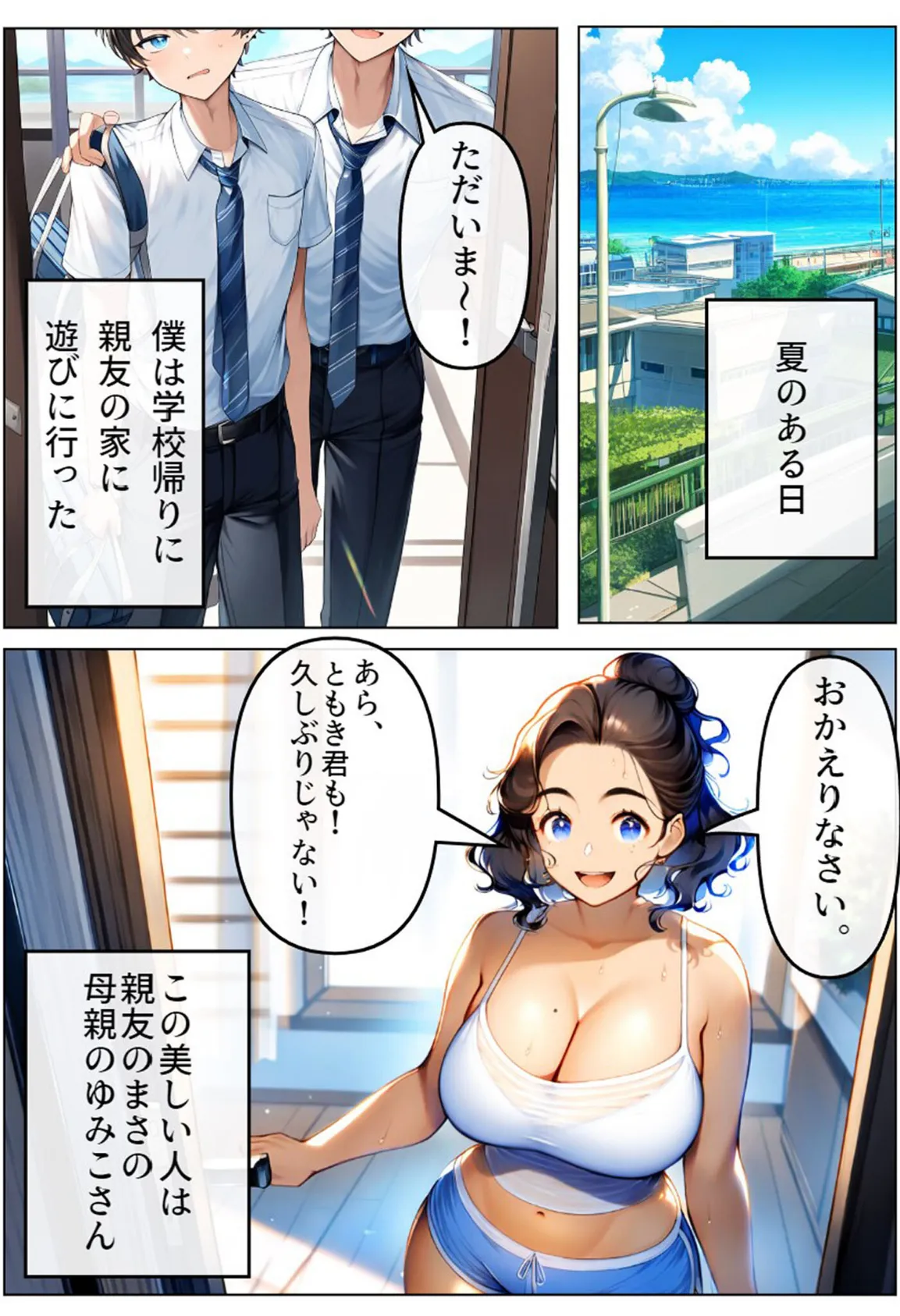 巨乳ママの誘惑SEX! 〜親友のお母さんとイチャイチャ&脱童貞〜 モザイク版 3ページ