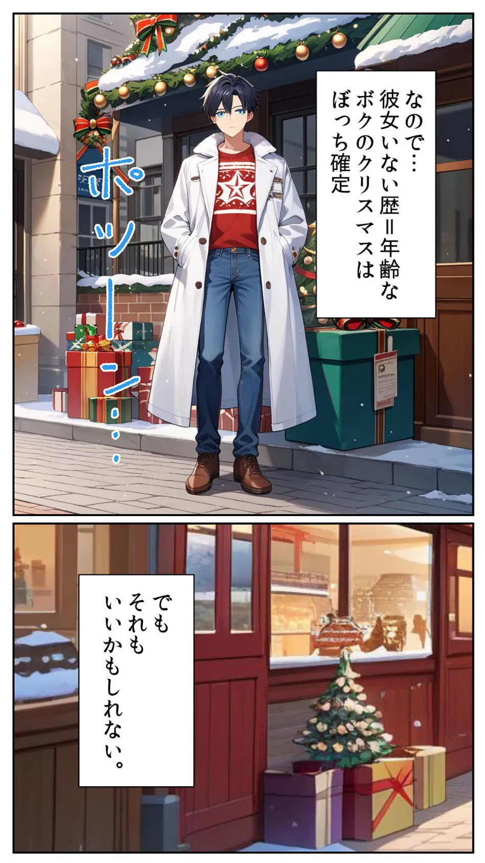 クリスマスぼっちを覚悟したボクが何故か姉の友人に童貞を奪われた話【単話】前編 モザイク版 4ページ