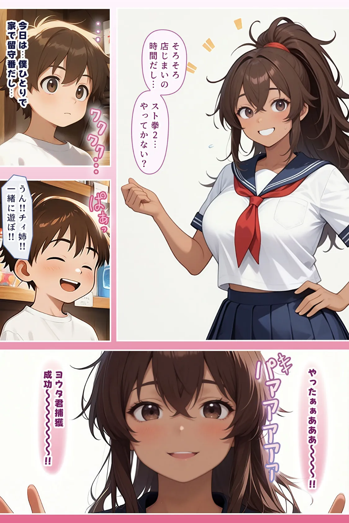 ゲーミングお姉ちゃん【褐色巨乳ギャル姉と格ゲー勝負で精通ボーイ!コマンドミスでティウンティウン!】 モザイク版 7ページ